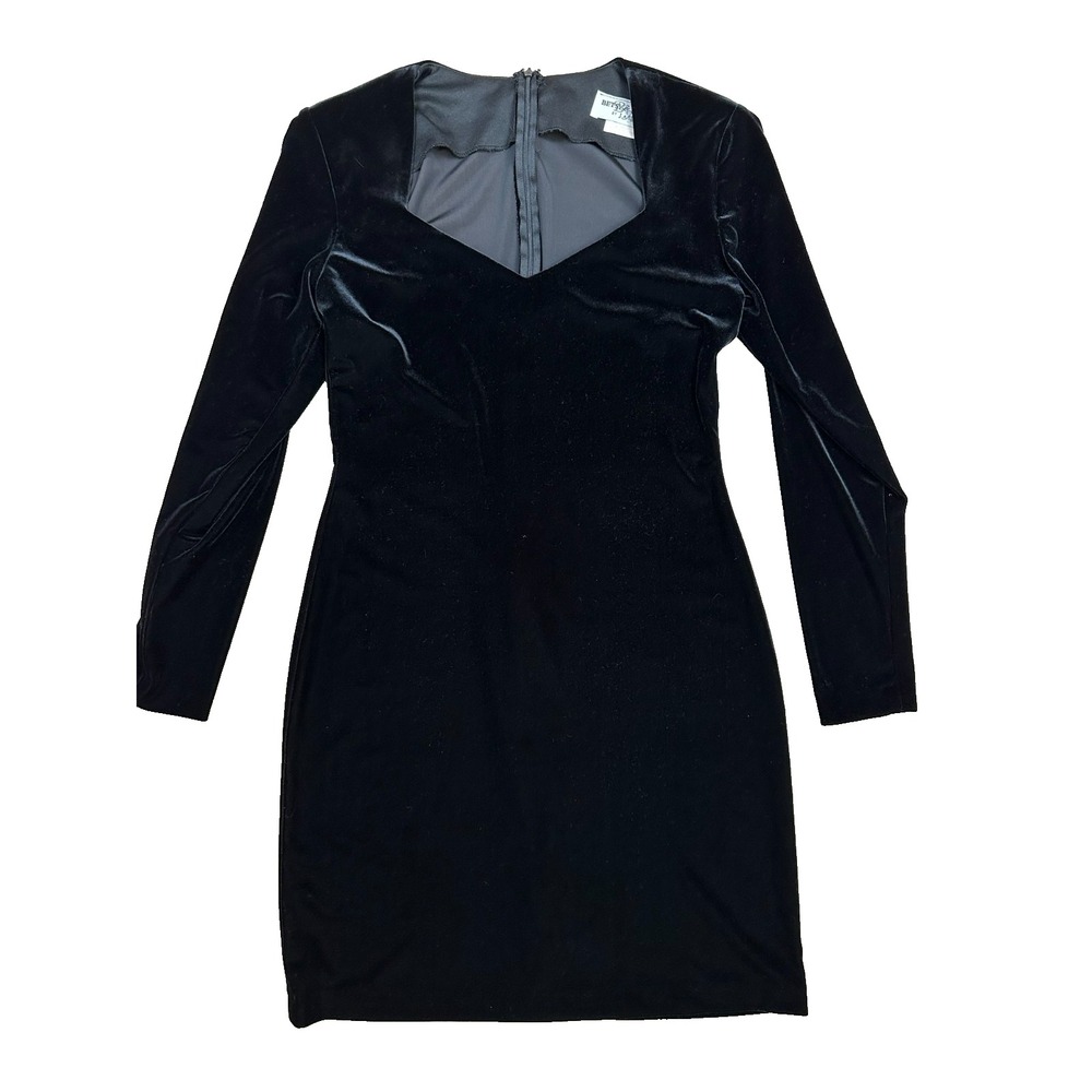 Y2K Velvet Dress Fitted Holiday Party Luxe Apres 90s Minimalist Betsy & Adam M